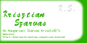 krisztian szarvas business card